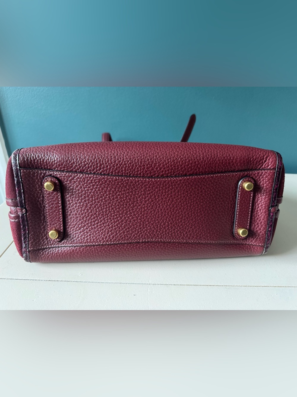 Coach Lori Merlot with snakeskin trim - Picture 9 of 12